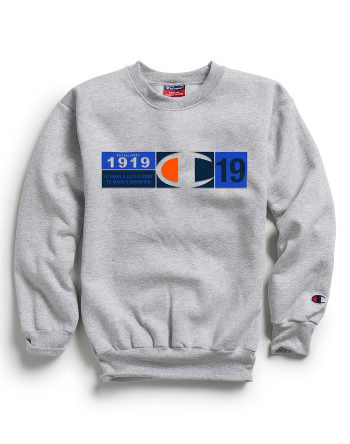 Champion Sweatshirt Jongens - Grijs - Double Dry Knockout C Logo ( 423168-SPR )